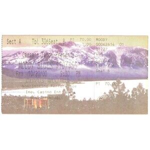 Vintage 2000 Moody Blues Concert Ticket Stub Las Vegas NV